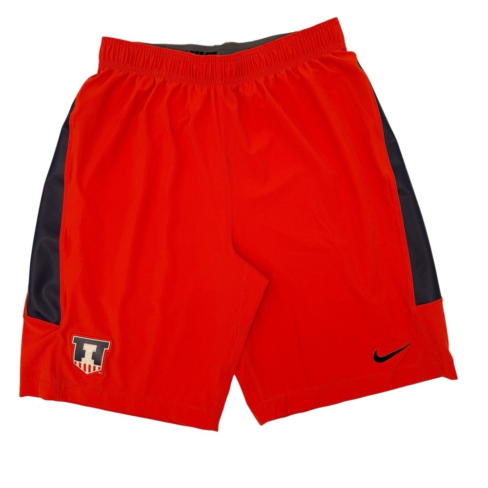 Nike Illinois Fighting Illini Dri-FIT Athletic Shorts Orange Men's Medium NCAA